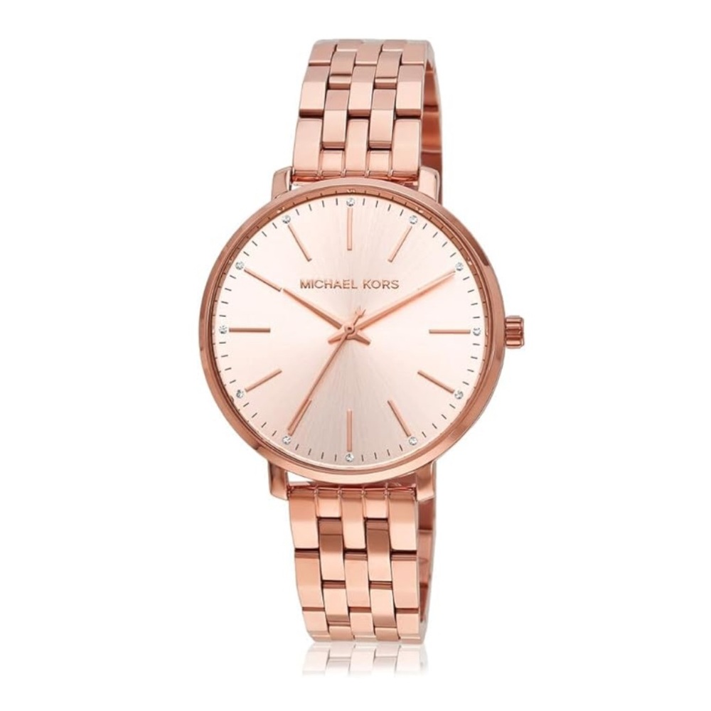 NWT Michael Kors Diamond Rose Gold STAINLESS STEEL designer watch Orig. $220